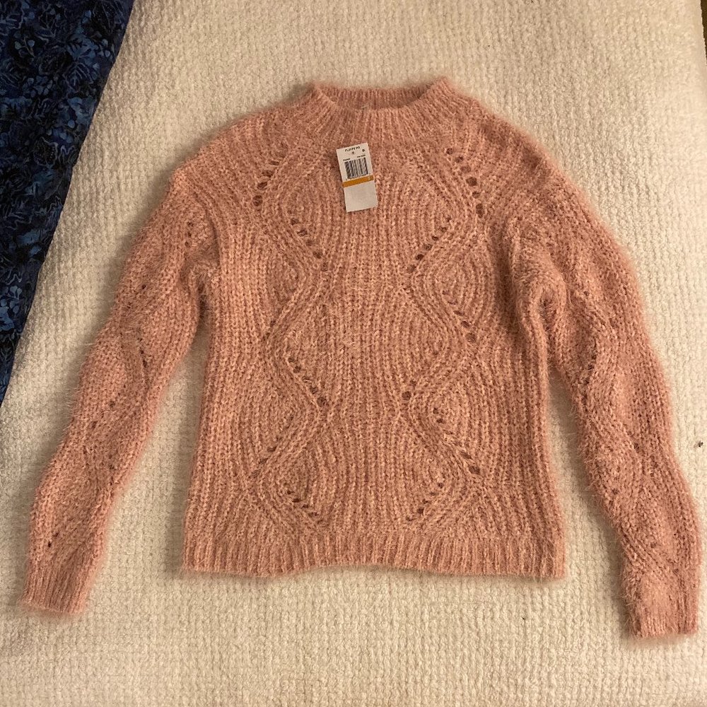 fuzzy pink sweater